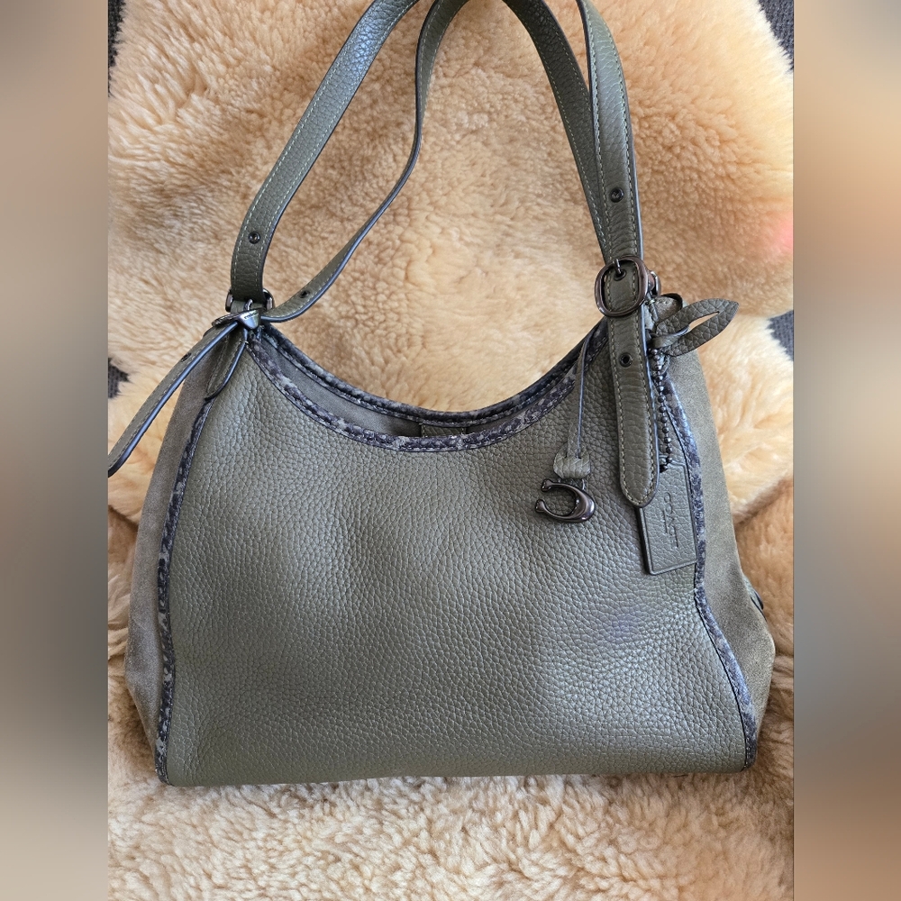 Coach Lori with Army Green with Snakeskin trim